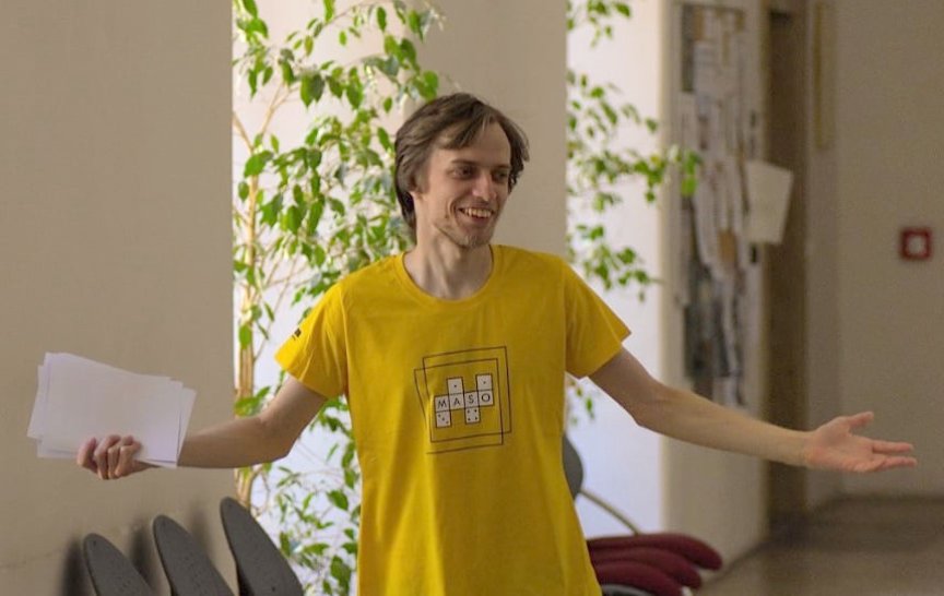 Martin Dvořák na MFF UK (foto: archiv soutěže MaSo)